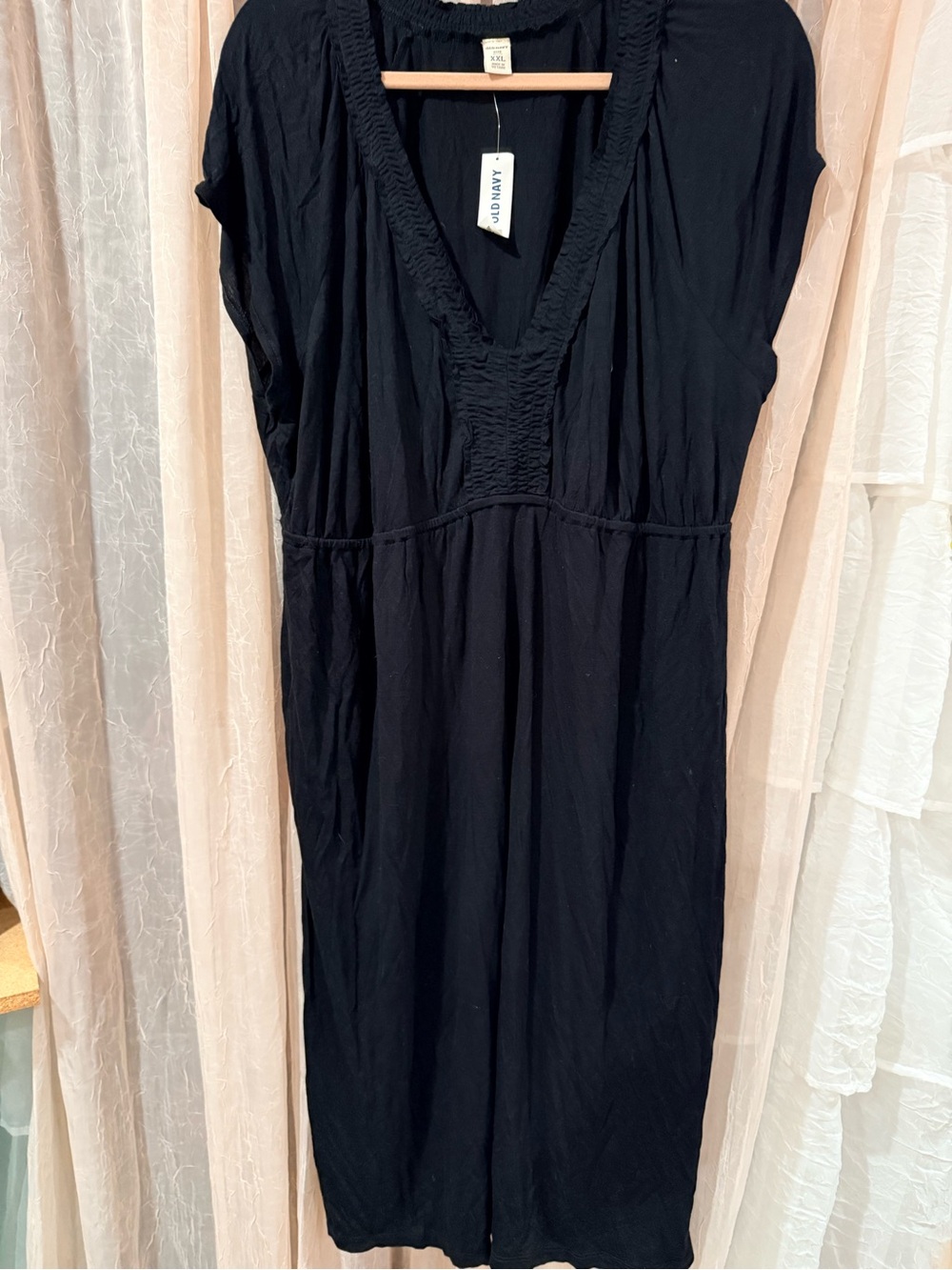 NWT Old Navy Black V-Neck Midi Dress